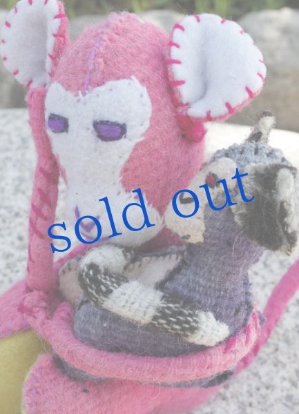 画像2: 手つむぎ・手織りウールのぬいぐるみ・アニマリート (2)