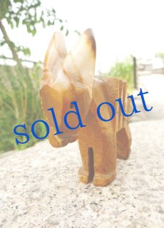 ヴィンテージ　メキシコ　陶器　置物　ライオン ライオン（オアハカ ウッドカービング）- LABRAVA [メキシコ 民芸