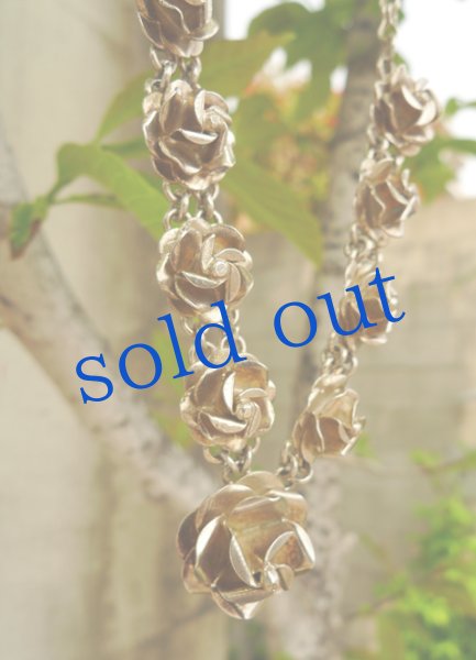 画像2: メキシコシルバー925薔薇ネックレス (2)