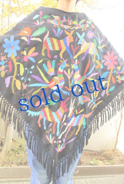 画像2: オトミ族手刺繍ポンチョ (2)