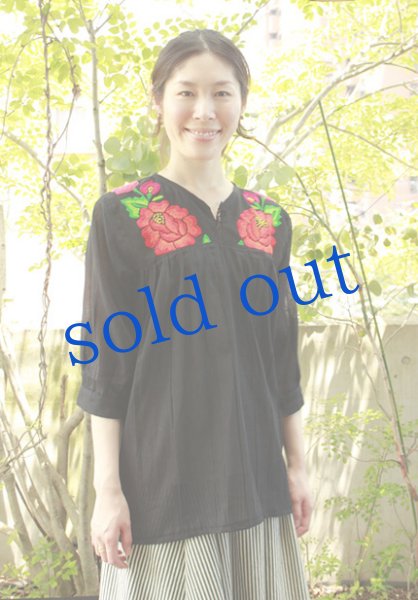 画像3: テワナ刺繍ガーゼ生地ブラウス (3)