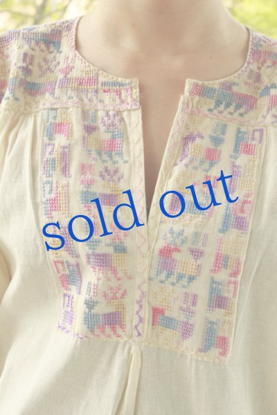 画像4: クロスステッチ刺繍ブラウス (4)