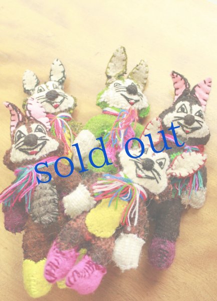 画像2: 手つむぎ手織りウールのぬいぐるみアニマリート (2)
