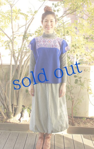 画像2: 手織り生地のウィピルトップス (2)