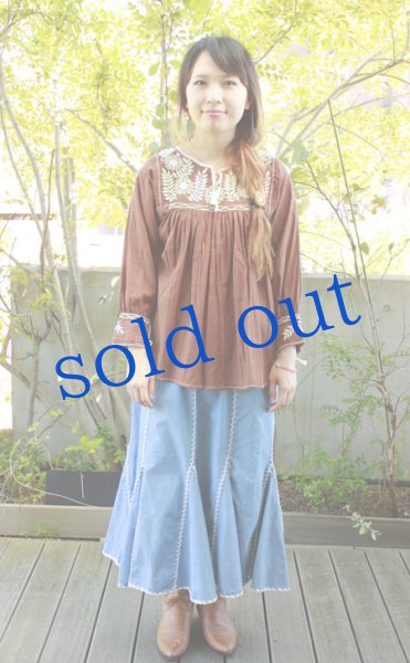 画像2: メキシコ刺繍長そでブラウス「チアパス」 (2)