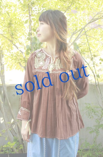 画像3: メキシコ刺繍長そでブラウス「チアパス」 (3)