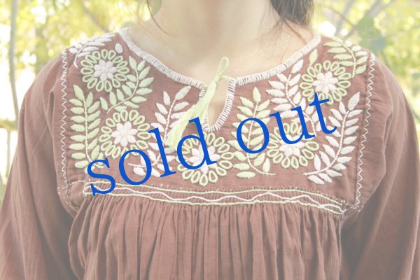 画像4: メキシコ刺繍長そでブラウス「チアパス」 (4)