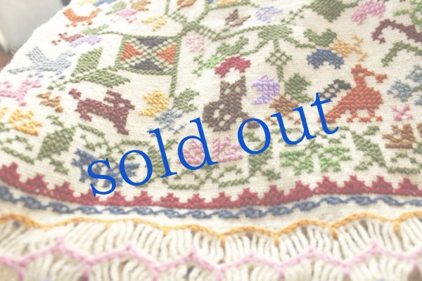 画像3: 刺繍大判ショール手織りウール (3)