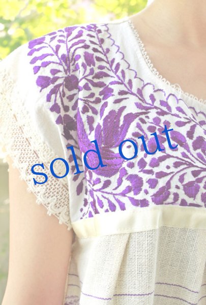 画像2: オアハカ刺繍の織生地ワンピース (2)