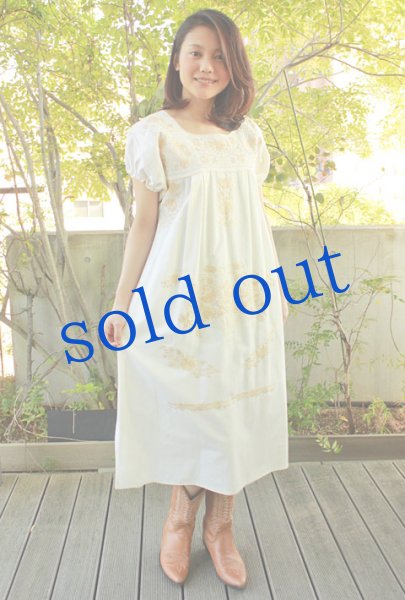画像2: メキシコ刺繍オリジナルワンピース (2)
