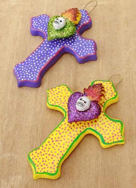 画像3: 陶器のガイコツクロス (3)