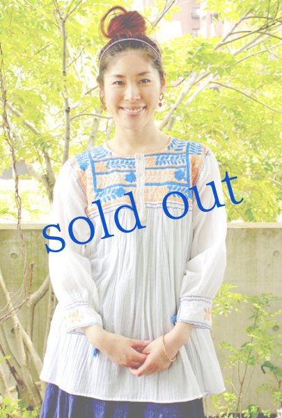 画像3: メキシコ刺繍長そでブラウス「チアパス」 (3)