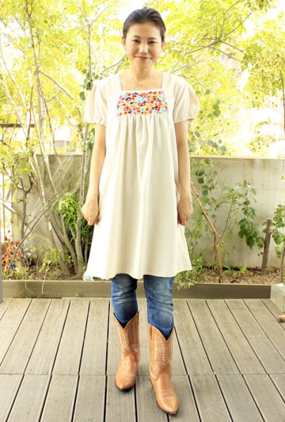 画像1: 「サンアントニーノ」 パフスリーブチュニック (1)