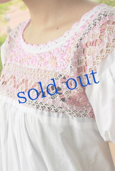 画像4: サンアントニーノ刺繍ドロンワーク刺繍トップス (4)