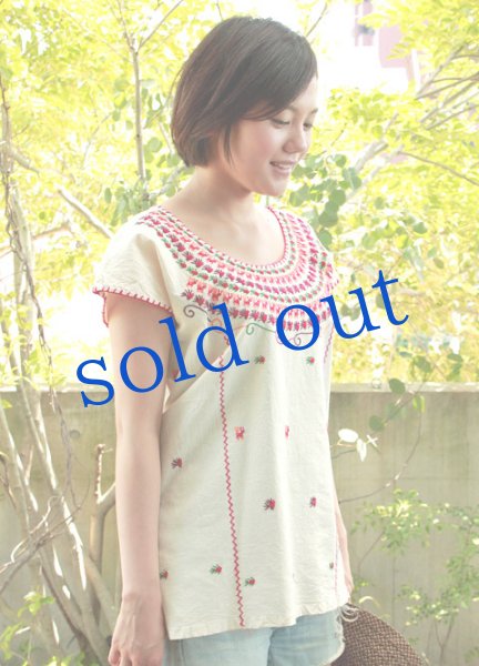 画像3: ミステコ族の刺繍ウィピルトップス (3)