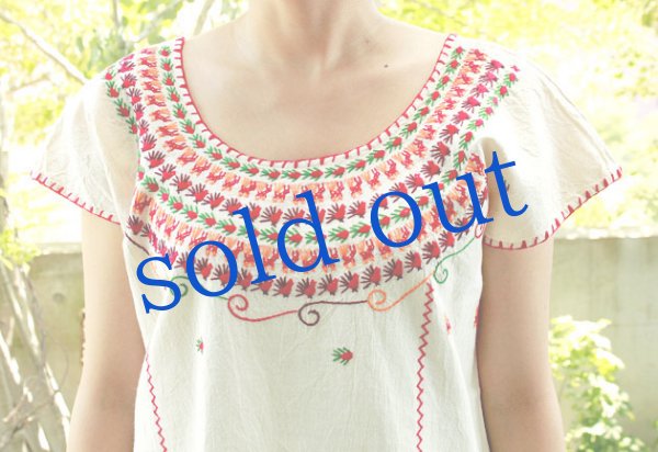 画像5: ミステコ族の刺繍ウィピルトップス (5)