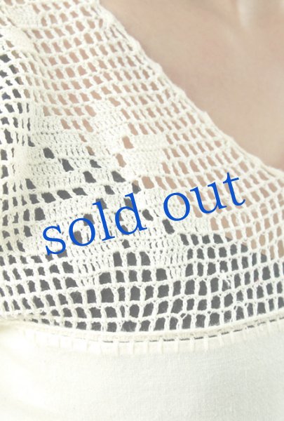 画像5: 手編みクロシェレースのガーゼワンピ (5)