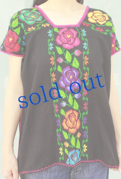 画像4: クロスステッチ刺繍ウィピルトップス (4)