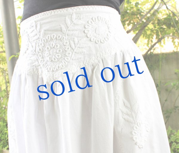 画像5: メキシコ刺繍「チアパス」マンタ生地スカート (5)