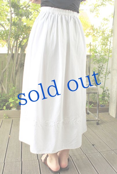 画像4: メキシコ刺繍「チアパス」マンタ生地スカート (4)