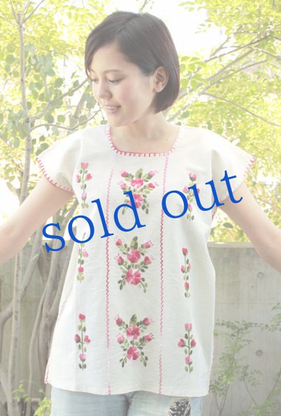 画像3: メキシコ刺繍ウィピルトップス (3)