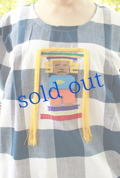 画像2: チェックの織生地ワンピース (2)