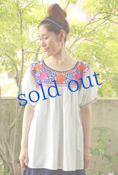 画像2: メキシコ刺繍ブラウス「チアパス」 (2)