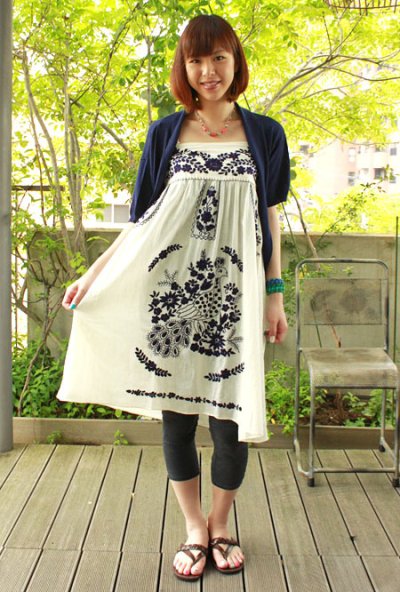 画像2: メキシカン刺繍のキャミソールチュニック
