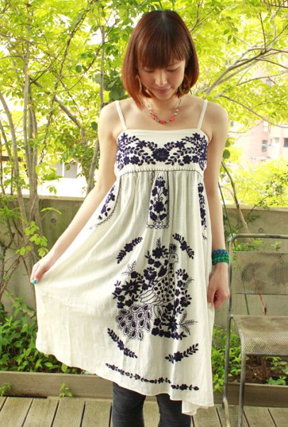 画像3: メキシカン刺繍のキャミソールチュニック　 (3)