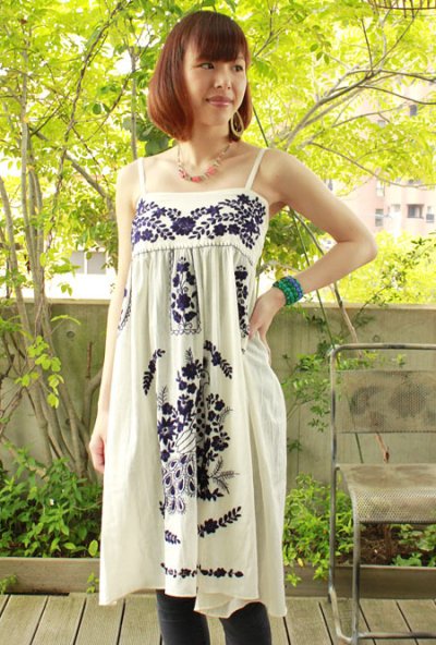 画像3: メキシカン刺繍のキャミソールチュニック