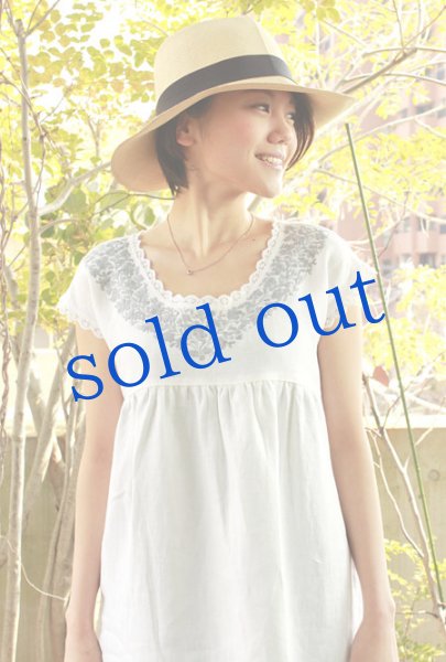 画像3: リネン生地刺繍ワンピース「サンアントニーノ」 (3)