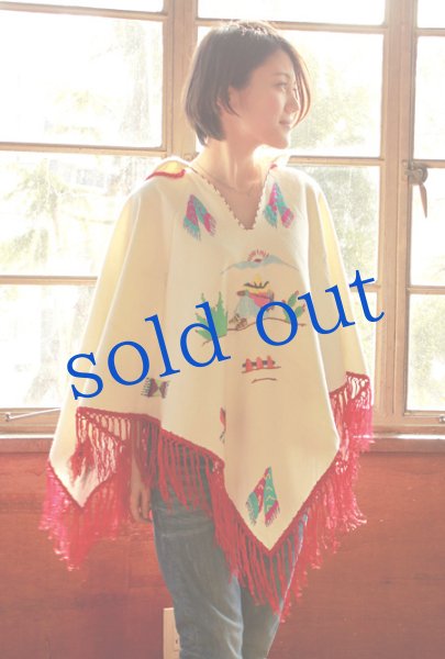 画像3: 手刺繍ポンチョ  (3)
