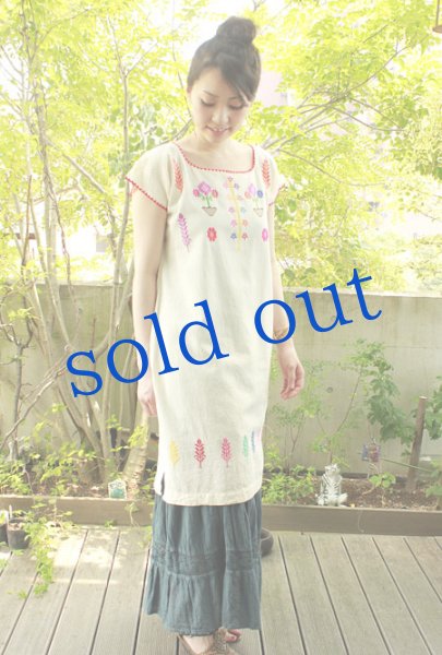 画像4: ナワ族の刺繍ウィピルワンピース (4)