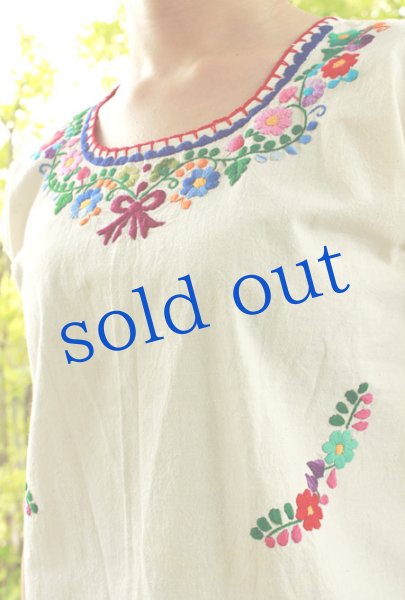 画像4: メキシコ刺繍ブラウス (4)