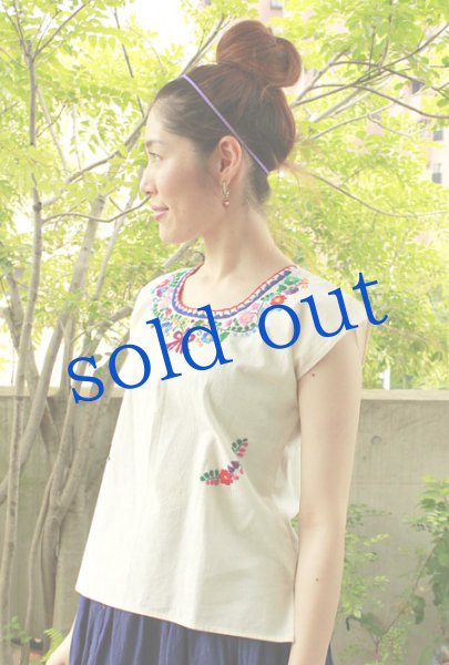画像3: メキシコ刺繍ブラウス (3)