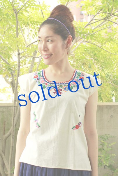 画像2: メキシコ刺繍ブラウス (2)