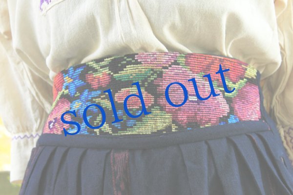 画像5: 藍の織と刺繍のインディアンスカート (5)