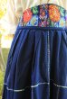 画像1: 藍の織と刺繍のインディアンスカート (1)