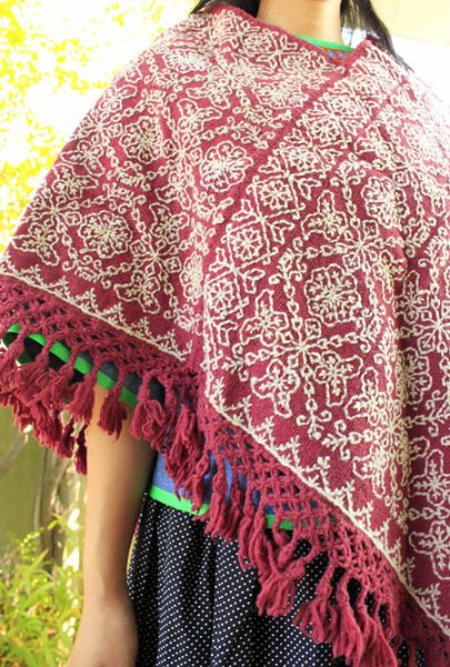 画像3: 手織り・手刺繍プエブラ州のポンチョ  (3)