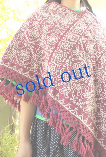 画像3: 手織り・手刺繍プエブラ州のポンチョ　 (3)
