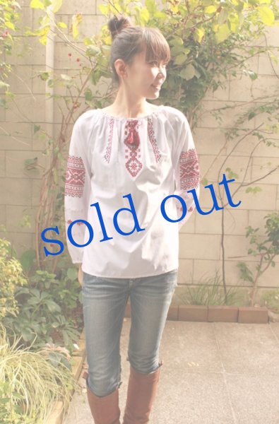 画像2: ウクライナ手刺繍トップス  (2)