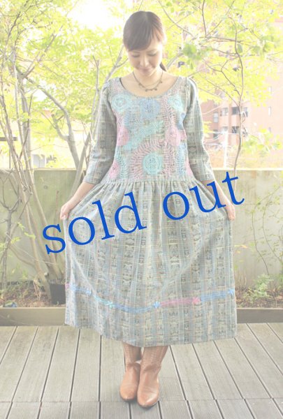 画像2: チアパス手織り生地のワンピース　 (2)