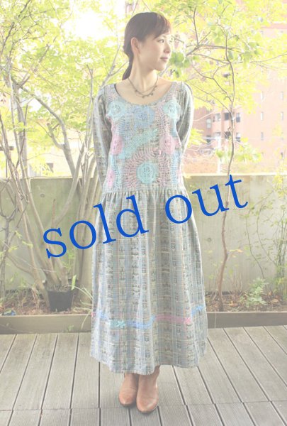 画像1: チアパス手織り生地のワンピース　 (1)