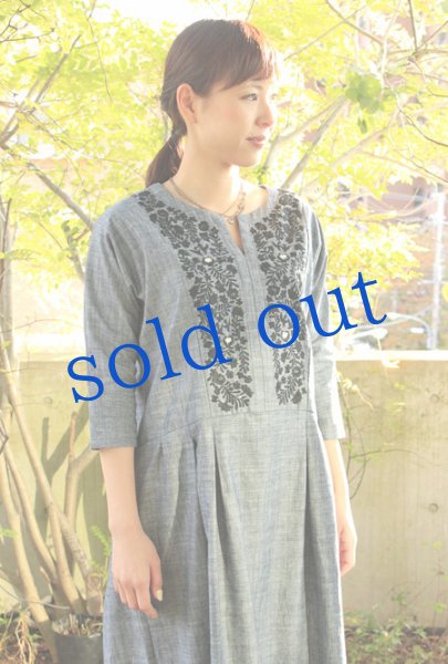 画像4: パンジーと小鳥のオリジナルワンピース　国内仕立て (4)