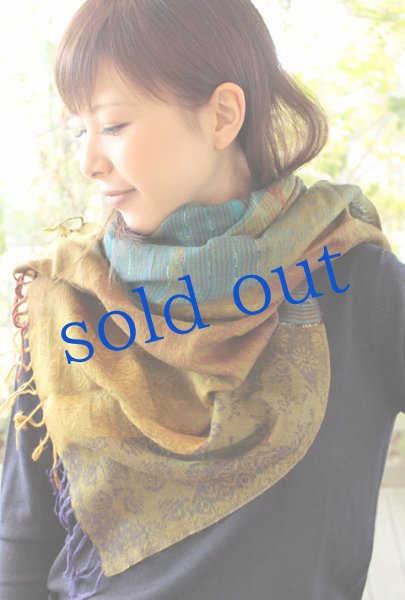 画像1: 軽いウールガーゼのジプシーストール　 (1)