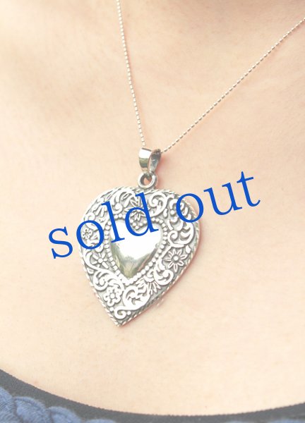 画像3: メキシコシルバー高純度ハートのペンダント (3)