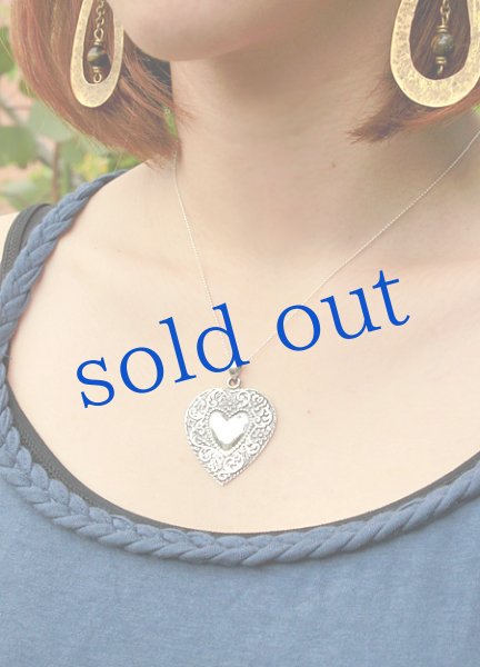 画像4: メキシコシルバー高純度ハートのペンダント (4)