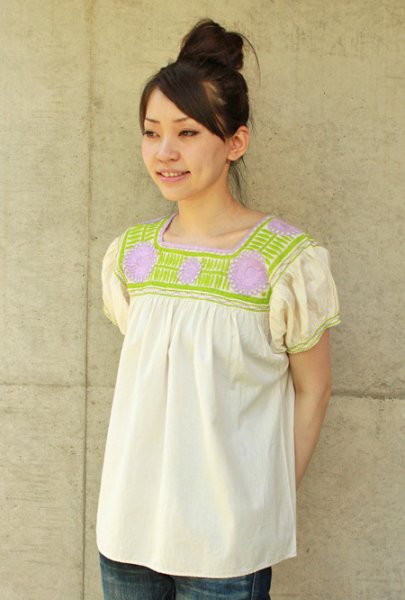 画像3: メキシコ刺繍長そでブラウス「チアパス」 　 (3)