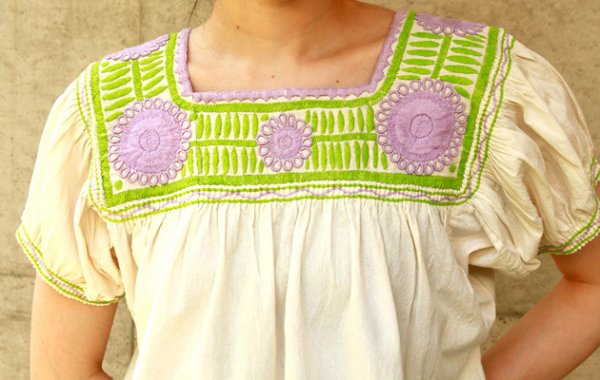 画像5: メキシコ刺繍長そでブラウス「チアパス」 　 (5)