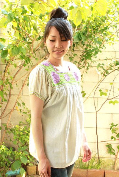 画像2: メキシコ刺繍ブラウス「チアパス」